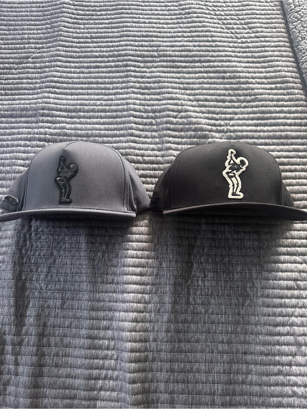 Black and Charcoal Embroidered Golfer Cap - Men’s Hat